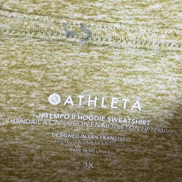 NWOT Athleta Uptempo II Sweatshirt Hoodie Plus size 3X Soft Stretch Athleisure - Picture 4 of 14